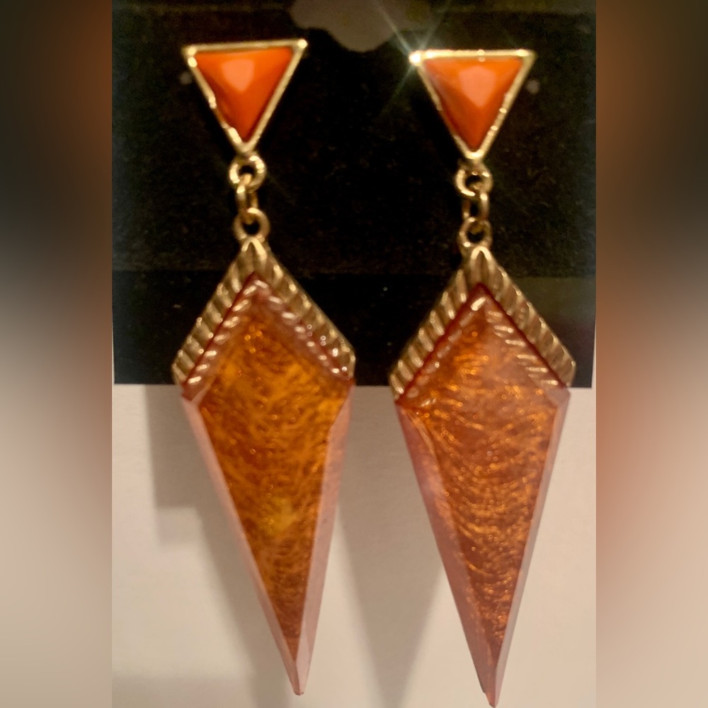Elegant Dazzling Orange Earrings